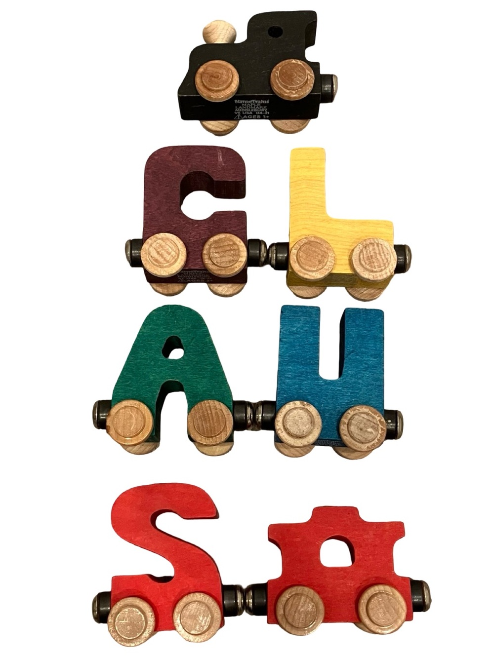 Maple Landmark Name Train Wooden Letters Magnetic Connection Engines CLAUS Lot